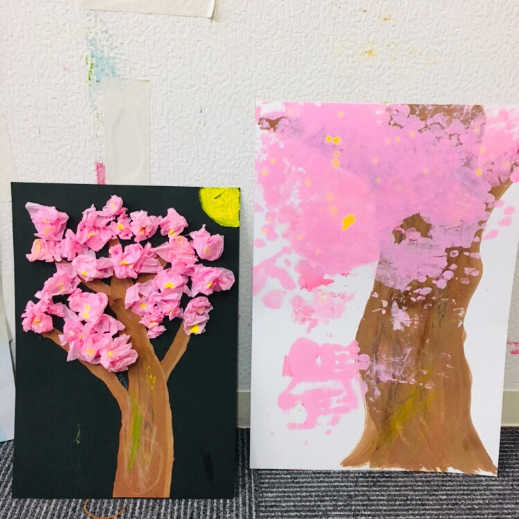 親子でつくる桜アート！絵の具を使った幼児のアートレッスン