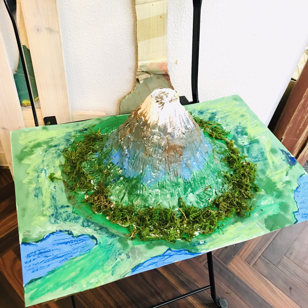 【富士山をつくりました！】紙粘土や苔を使った子供でも簡単ジオラマ立体工作